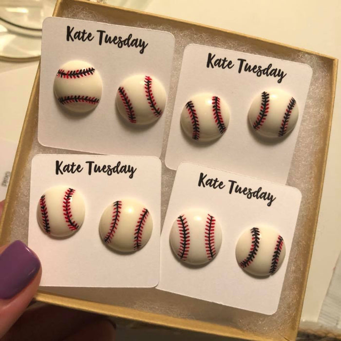 Baseball Stud Earrings- 2 sizes