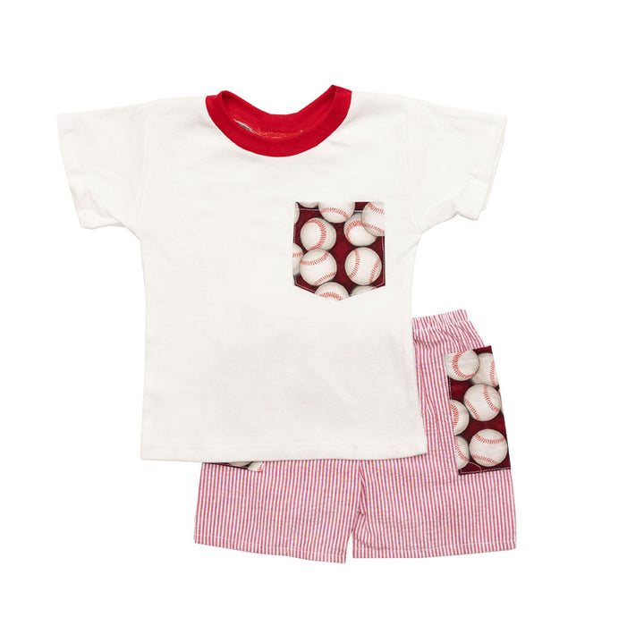 Summer Playtime Baseball Short Set