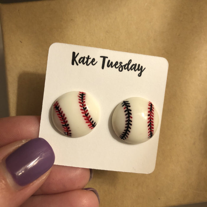 Baseball Stud Earrings- 2 sizes