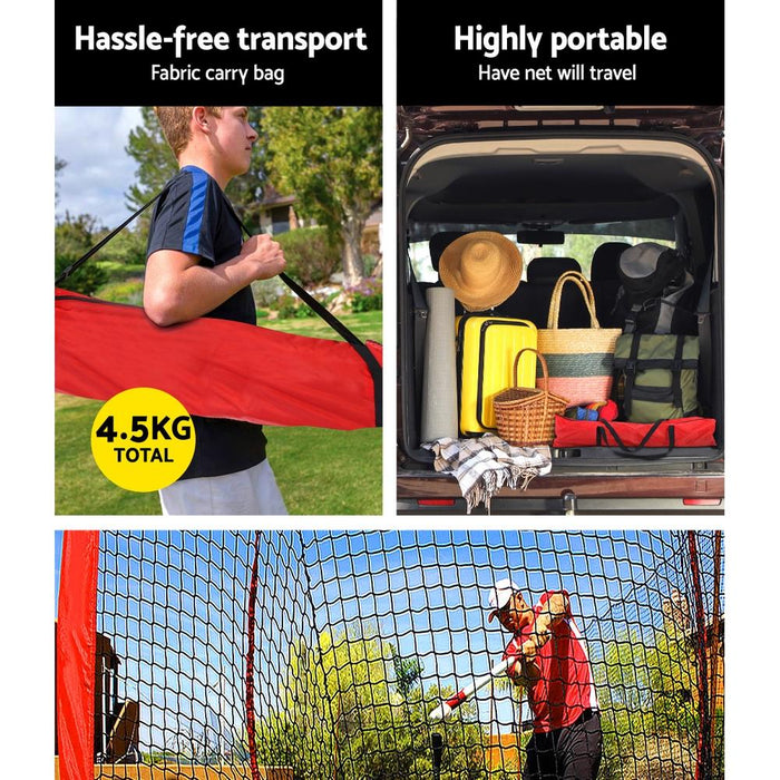 Everfit Portable Baseball Training Net Stand Softball Practice Sports