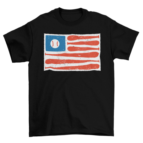 Baseball american flag t-shirt