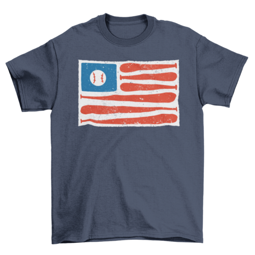 Baseball american flag t-shirt