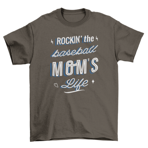 Baseball mom quote t-shirt