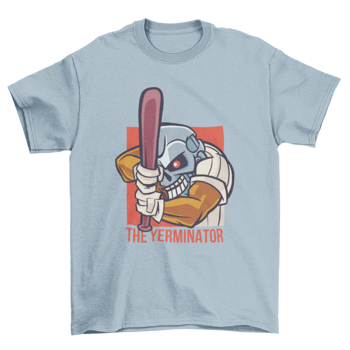 Robot baseball player t-shirt