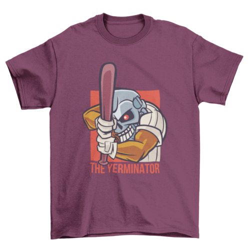 Robot baseball player t-shirt