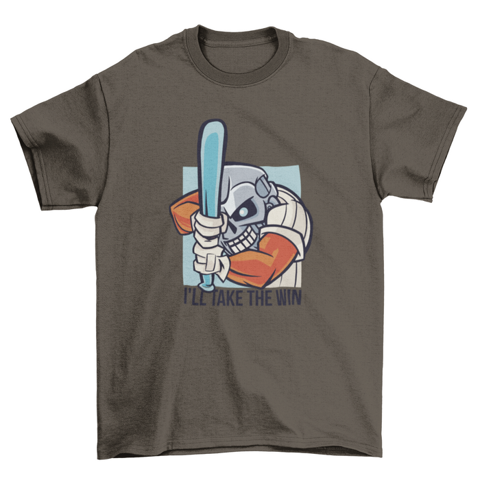 Robot man baseball player t-shirt