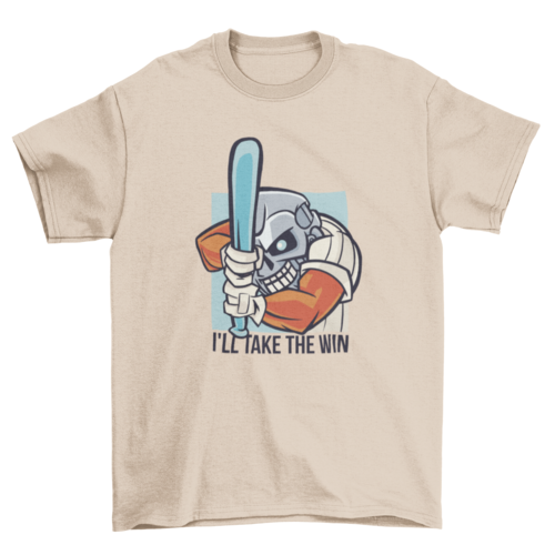 Robot man baseball player t-shirt