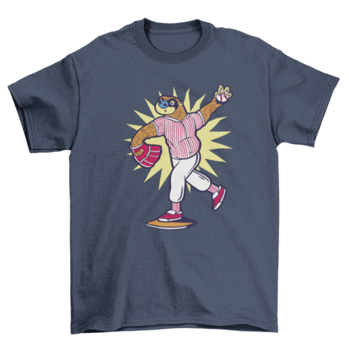 Baseball sloth character t-shirt