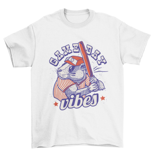 Baseball beaver t-shirt