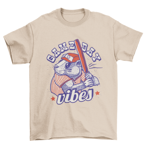 Baseball beaver t-shirt