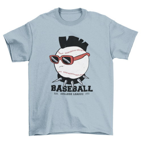 Funny Sunglass Punk Game quote "Baseball college league" sport ball