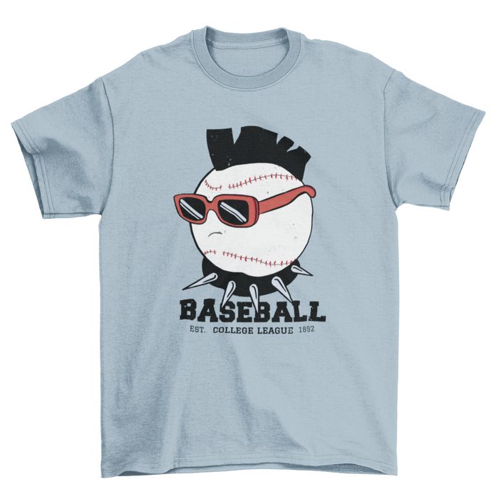 Funny Sunglass Punk Game quote "Baseball college league" sport ball