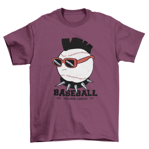 Funny Sunglass Punk Game quote "Baseball college league" sport ball