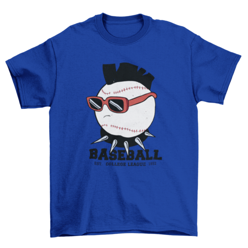 Funny Sunglass Punk Game quote "Baseball college league" sport ball