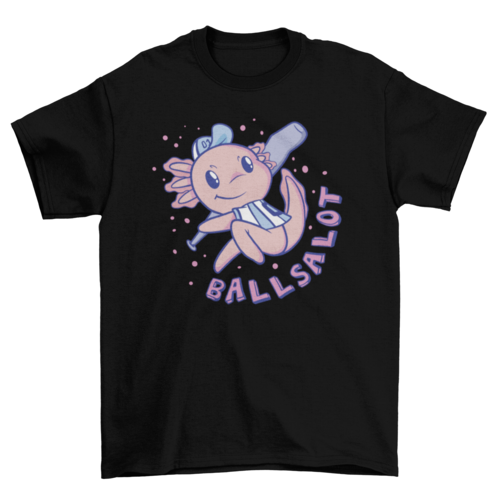 Axolotl playing baseball t-shirt