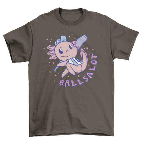 Axolotl playing baseball t-shirt