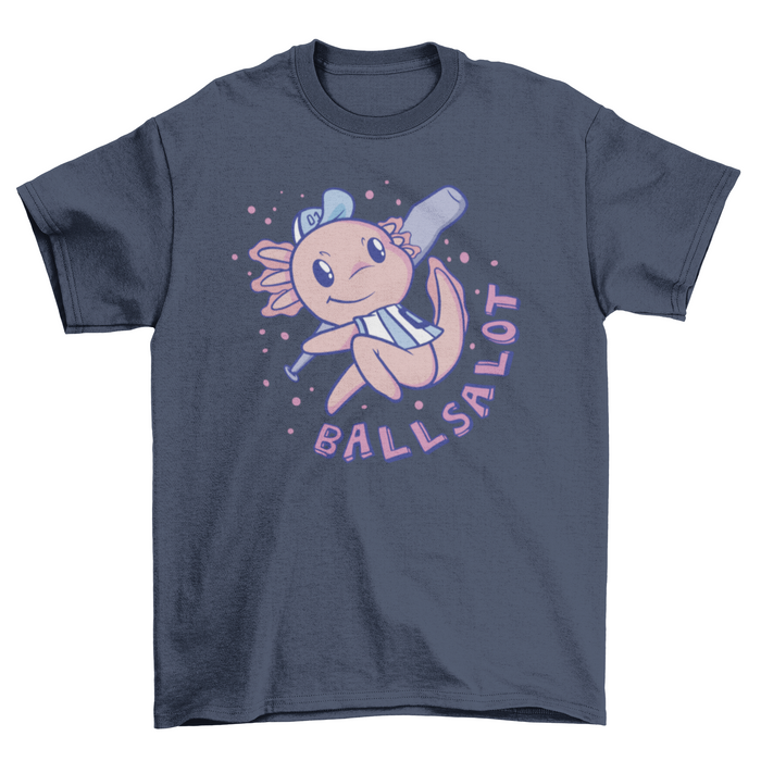 Axolotl playing baseball t-shirt