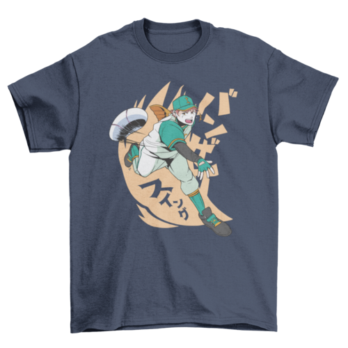 Baseball player anime t-shirt