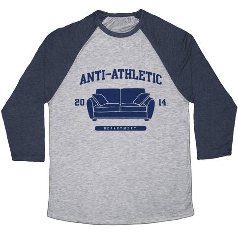 ANTI ATHLETIC CLUB UNISEX TRI-BLEND BASEBALL TEE