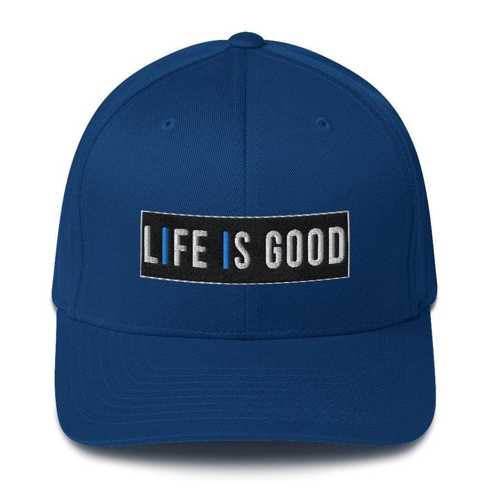 Baseball Hat - Life is Good Print / Embroidered Twill Flexfit Cap