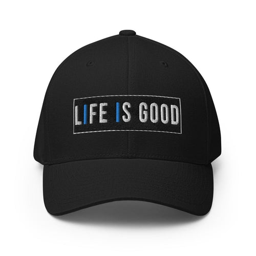 Baseball Hat - Life is Good Print / Embroidered Twill Flexfit Cap