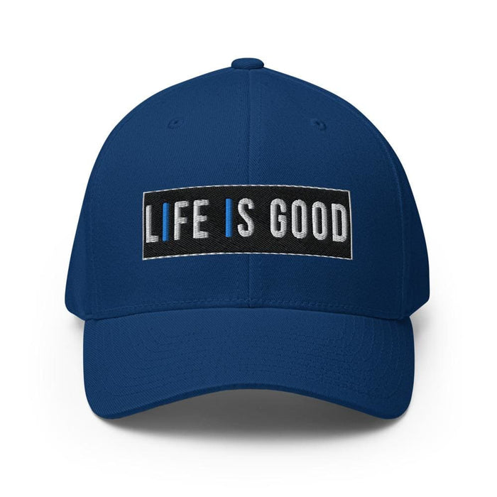 Baseball Hat - Life is Good Print / Embroidered Twill Flexfit Cap