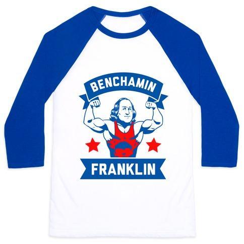 BENCHAMIN FRANKLIN UNISEX CLASSIC BASEBALL TEE