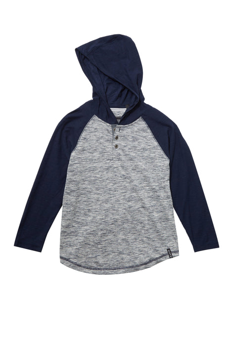 Baseball Sleeve Henley with Hood Boy