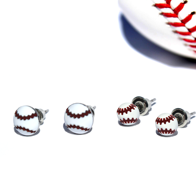 2pk Baseball Stud Earrings – 2 pairs by Ballpark Elite