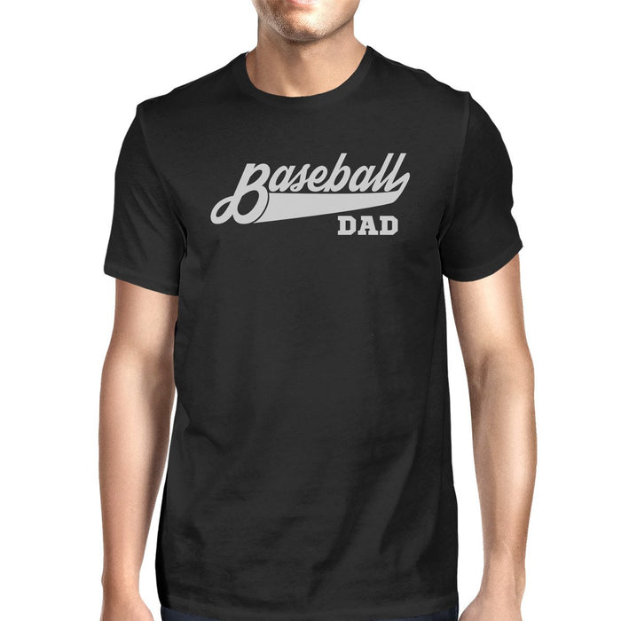 Baseball Dad Mens Black Cotton T-Shirt Funny Gifts