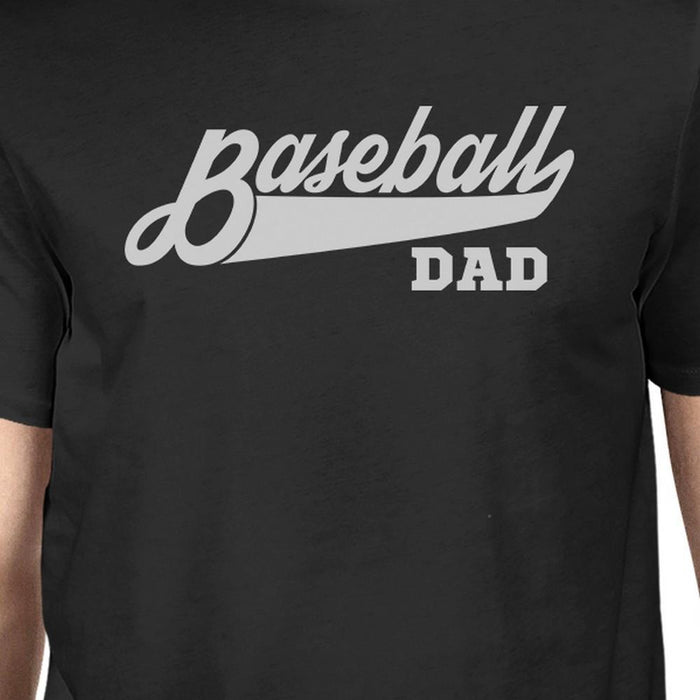 Baseball Dad Mens Black Cotton T-Shirt Funny Gifts