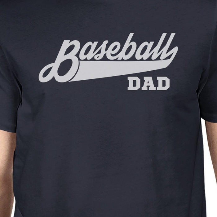 Baseball Dad Men's Navy Round Neck T Shirt Funny