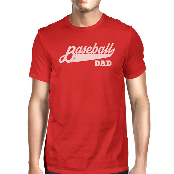 Baseball Dad Men's Red Unique Design T Shirt For