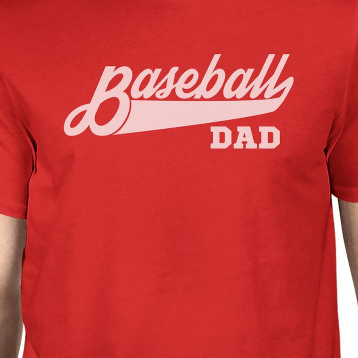 Baseball Dad Men's Red Unique Design T Shirt For