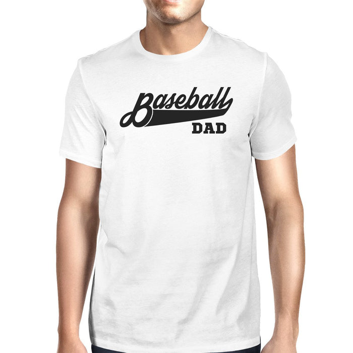 Baseball Dad Men's White Graphic T-Shirt Dad Gifts