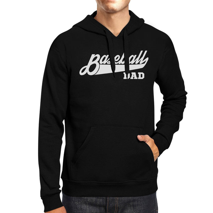 Baseball Dad Men's Black Hoodie Funny Gift For