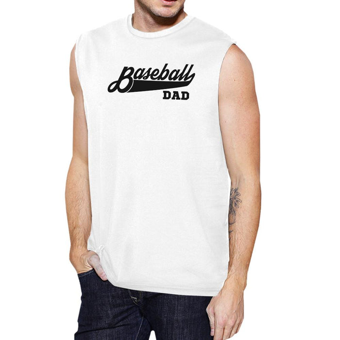 Baseball Dad Men's White Muscle Tank Top Unique