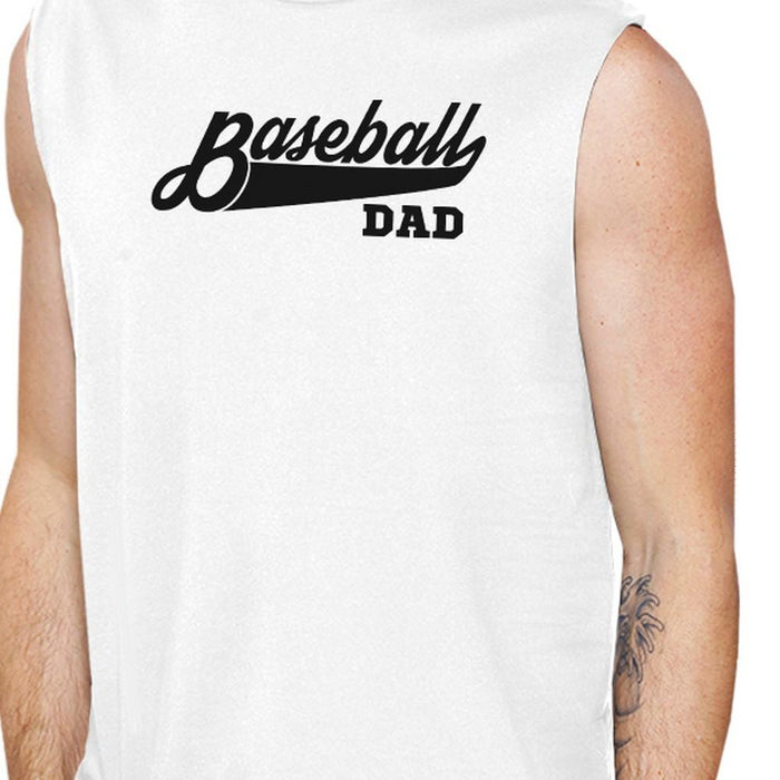 Baseball Dad Men's White Muscle Tank Top Unique