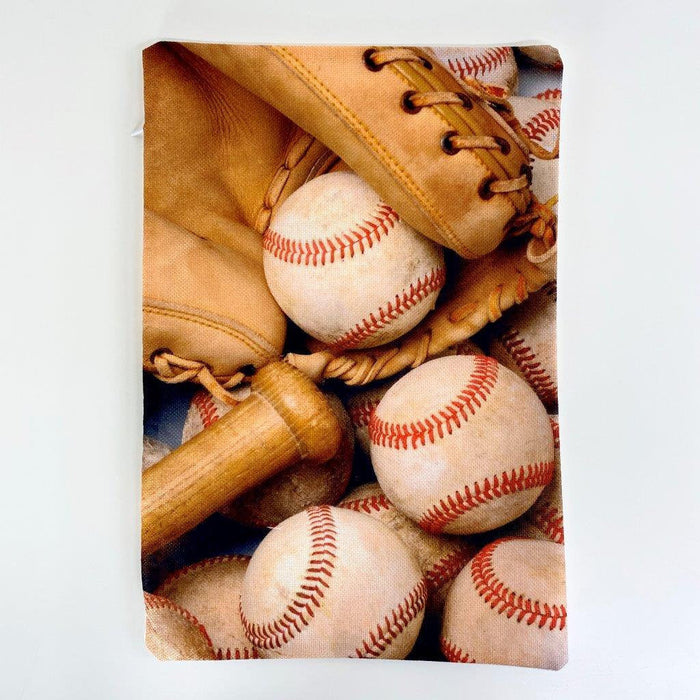 Baseballs With Bat | 18x12 | Baseball Glove | Baseballs | Old