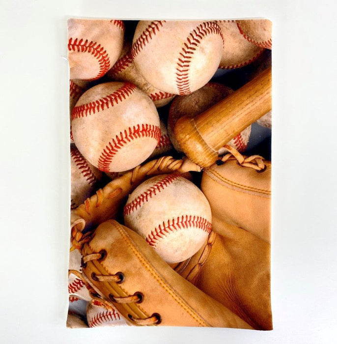 Baseballs With Bat | 18x12 | Baseball Glove | Baseballs | Old