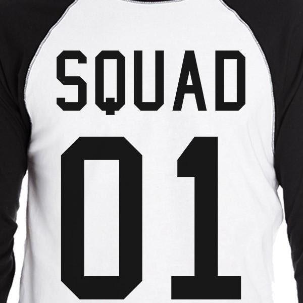 Squad01 Mens Black And White Baseball Shirt