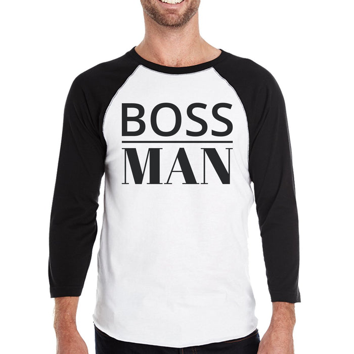 Boss Family Mens Black And White BaseBall Shirt